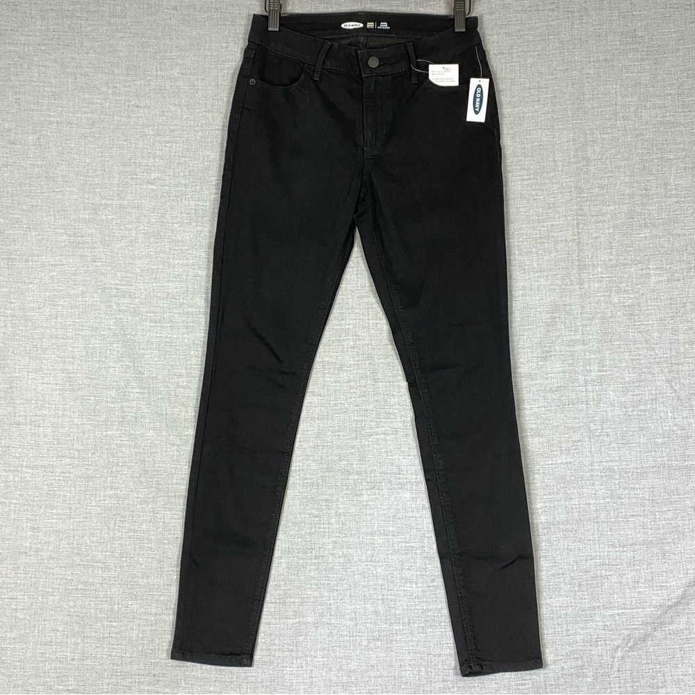 Old Navy NEW Super Skinny Mid Rise Black Jeans Size 4